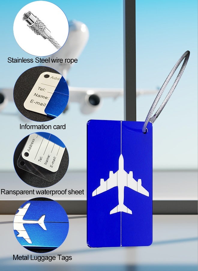 Tersely [4 Pack] Luggage Tags Business Card Holder Aluminium Metal Travel ID Bag Tag for Travel Luggage Baggage Identifier - Image 5